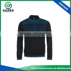 High Quality Winter Contrast Color 1/4 Zipper Golf Men Knitwear thumbnail-1