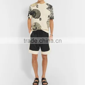High Quality White and Black Satin Gym Training Sports Shorts for Mens thumbnail-4