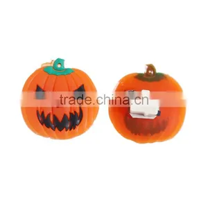 Plastic Halloween Pin Brooches Pumpkin Orange-red Custom Logo Brooch thumbnail-3