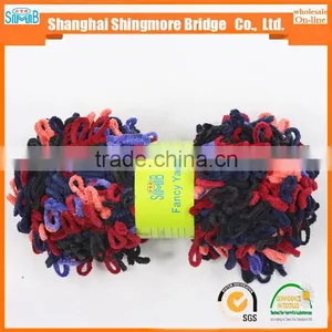 China Hand Knitting Yarn Supplier Hot Wholesale Novelty Texile Polyester Yarn Big Loop Acrylic Fancy Knitting Yarn thumbnail-1