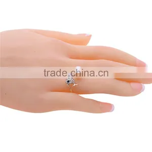 Gold-plated Rhinestone Dolphin Pearl Knuckle Fingers Rings thumbnail-2