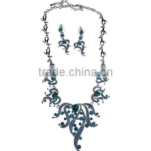 Popular Style Crystal Rhinestone Jewelry Sets,Fashion Stud Earring n Necklace Jewelry Set Dubai,Vintage Wedding Jewelry Set thumbnail-1