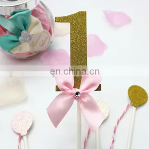 Unique Design Balloon Shape Baby 1 With Bow Birthday Cake Toppers thumbnail-4