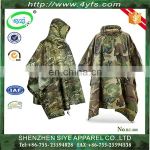 Camo Waterproof and Windproof 100% Nylon Raincoat thumbnail-1