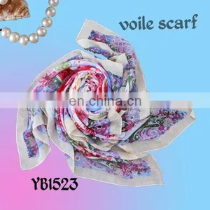 2017 Latest Poly Voile Soft Scarf Fashion Woman New Start Design Factory Make Hot Sell to European thumbnail-1