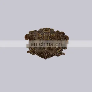Professional OEM Items Brand Plate Type Custom Embossed Bronze Alloy Metal Logo Tag thumbnail-1