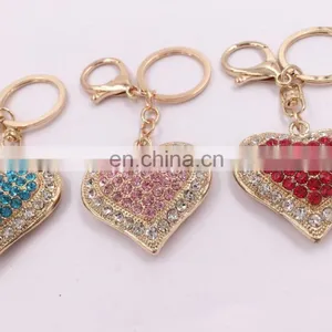 Heart Shaped Crystal Rhinestone Handbag Keyfob Pendant Keychain thumbnail-2