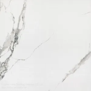 Hot Selling 60x60cm Carrara Whites Glossy GLazed Marble Look Porcelain Floor Tiles thumbnail-2