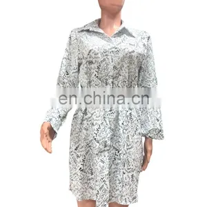 Print Waist Binding Casual Dresses Long Sleeve Dresses thumbnail-4