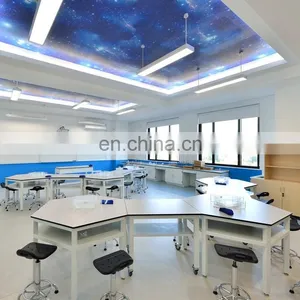 Student Computer Lab Table School Lab Hexagon Table Workbench thumbnail-1