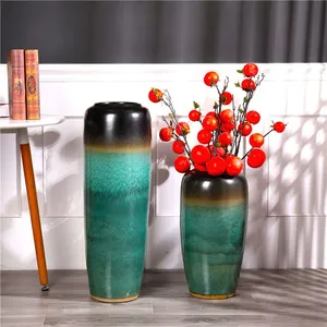 Chinese Countryside Hand Made Jingdezhen Large Green Ceramic Vase For Shopping Mall thumbnail-2