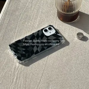 Bear Stand Irregular Checkerboard IPhone12ProMax Phone Case XS Apple 11 Retro Color 7/8p thumbnail-3