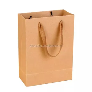 Brown Kraft Paper Bag Wholesale With Custom Rope thumbnail-1