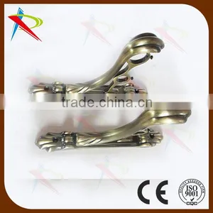 Black With Gold Double 19mm/28mm Curtain Wall Brackets With Screws thumbnail-4