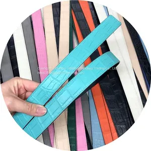Imported Crocodile Leather Men's Belt Matte Belly Business Casual All-Match Women's Smooth Buckle No Stitching Pants Belt thumbnail-3