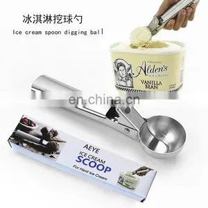 Amazon Top Seller 2021 Kitchen Accessories Icecream Ice Cream Tools Food Grade Stainless Steel Ice Cream Scoop thumbnail-1