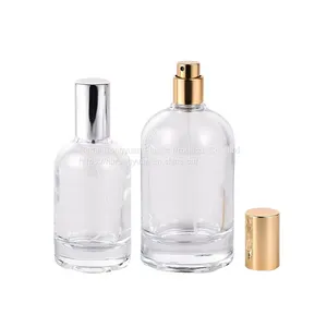 Custom Round Empty Clear Fragrance Glass Perfume Bottle 30ml 50ml 100ml Perfume Spray Glass Bottles With Cap thumbnail-1