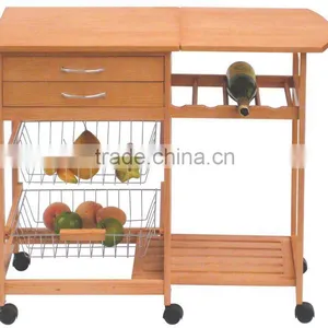 Wood Foldable Kitchen Trolley thumbnail-1