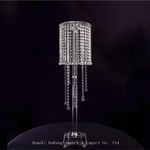 Elegant Crystal Glass Flower Stand For Wedding Decorations Centerpieces thumbnail-2