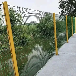 3D Curved Wire Mesh Fence With Concrete Base for Stadium Perimeter thumbnail-2