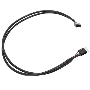 USB 2.0 9Pin Header Extension Cable Black Dual-Isolated Shielded Wire thumbnail-4
