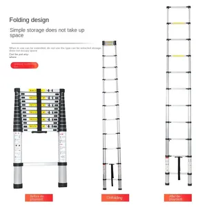 Deliladder Telescopic Ladder, 3.8M Multi-Purpose Aluminum Telescoping & Folding Ladder, Compliant With EN131 Standard thumbnail-5