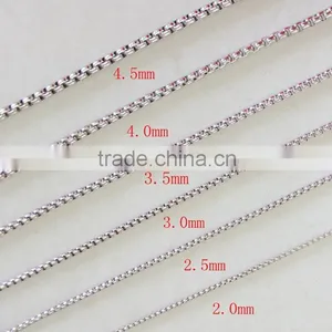2.0~4.5mm Width New Arrival Fashion Wholesale Steel Round Box Chain For Pendant Chain thumbnail-1