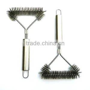 2016 New Good Quality BBQ Grill Brush Stainless Steel Wire Cleaning Barbecue Grill Brush 175g thumbnail-1
