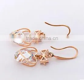 Fashion New Model Fancy Gold Earring,heart Pendant Earrings for Girls thumbnail-3