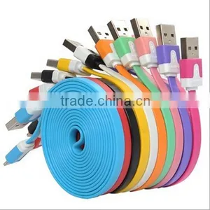 Cheap High Qanlity Noodles V8 Micro Usb Data Cable for Samsung HTC LG SONG thumbnail-3