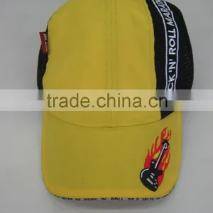 Custom Nylon Promotion Baseball Cap With Hole 4 Panel Short Bill Baseball Hats Short Bill Mesh Beach Hat For Man thumbnail-3