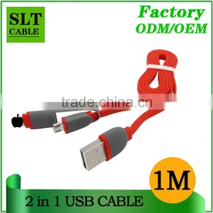 SLT Hot Sell 2 in 1 Multi Function USB Charger Data Cable For Android and Iphone5 6 6s thumbnail-1