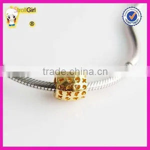925 Sterling Silver Jewelry 18K Gold Plated Charm Beads for Braclet and Necklace Chain thumbnail-4