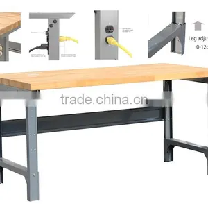 Adjustable Workbench, Desk, Wooden Table, 48", 60", 72" thumbnail-1