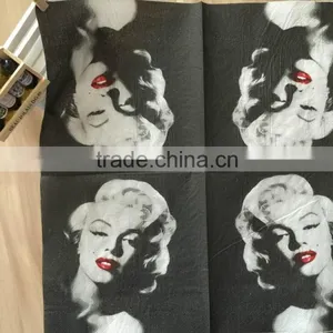 Virgin Pulp Brown Print One Color Logo 1/4 Fold Paper Napkin Lady Printed Napkin thumbnail-3