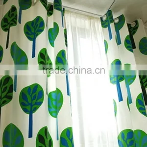Printing Green Tree Pattern 100% Cotton Canvas Printed Fabric for Curtain thumbnail-1