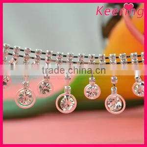 Wholesale Blingbling Rhinestone Crystal Trim Chain Jewelry Bridal Accessory for Head/neck Embellishment WRC-211 thumbnail-1