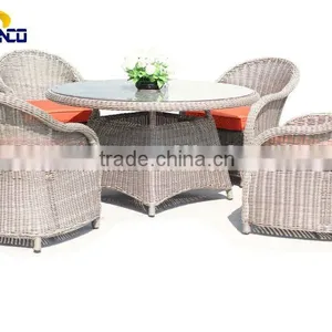 Granco KAL027 Modern Courtyard Rattan Dining Set thumbnail-1