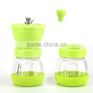 Yellow Glass Ceramic Manual Coffee Grinder for Home Use thumbnail-1