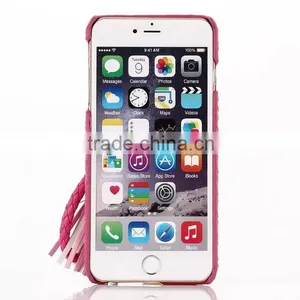 Luxury Vintage Tassel Metal Hook PU Leather Hard Mobile Phone Cover Case For IPhone 6 G 6S Plus thumbnail-3