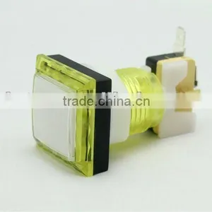 Yellow Square Illuminated Arcade Game Machine Push Button Switch Mechanical Pushbutton Switch With LED Light thumbnail-1