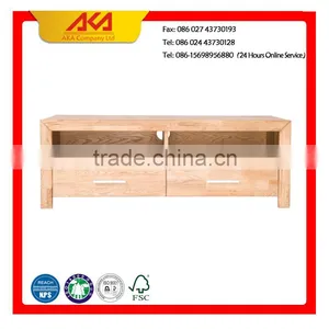 New Design Oiled Solid Wood 2 Drawers TV Cabinet thumbnail-1