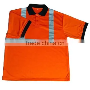 Polyester Hi Vis Fluorescent Polo Shirt Short Sleeve thumbnail-1
