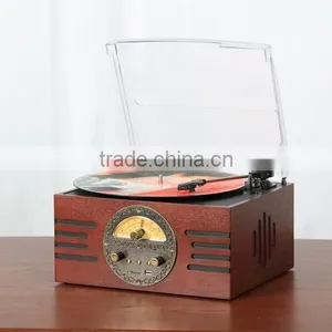 New Arrival Product Retro Wooden Bluetooth Turntable Record Player With Radio thumbnail-2