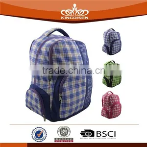 Trendy Plaid School Bags Backpack for Teens thumbnail-1