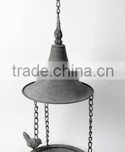 Vintage Metal Decorative Birds Bird Feeder With Canopy thumbnail-1