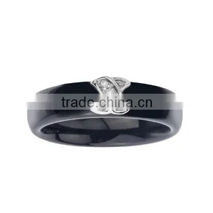 Sterling Silver Personalized OEM Zircon Ceramic Diamond Ring thumbnail-1