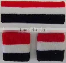 Stripe Sports Sweat Cotton Wristband and Headband thumbnail-1