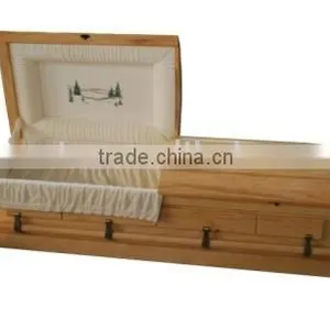 Pine Wood Burial Casket thumbnail-1