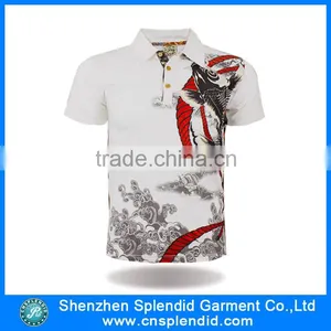 Water Silkscreen Printing Polo t Shirt Custom Made Fish Clothing thumbnail-1